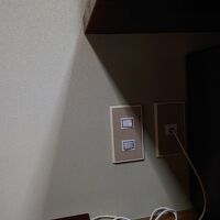 枕元にあった部屋照明スイッチ。寝ながら入切可能で◎!
