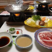 夕食　薩摩黒豚のしゃぶしゃぶ