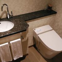 広めの手洗いに除菌仕様のトイレ