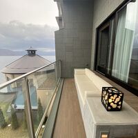 洞爺湖が見えるテラス