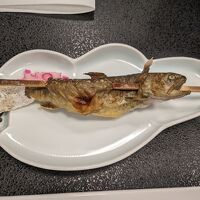 夕食の岩魚
