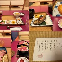 夕食は群馬の牛豚肉2種＋鮎一夜干しなど大満足の内容！