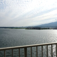 部屋からは加茂湖が一望