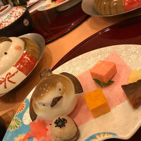 雀の器だらけの夕食