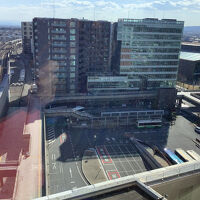 部屋からのJR奈良駅とバスターミナル