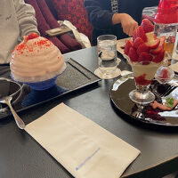 ホテル日航奈良ファウンテンのかき氷といちごパフェ
