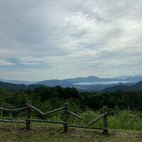休暇村に向かう途中、路線バスから見える田沢湖の景色