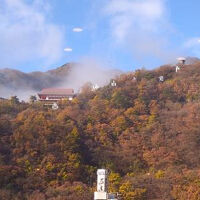 本館・７階スカイラウンジ（食事処：りんどう）から城山